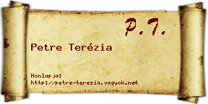 Petre Terézia névjegykártya